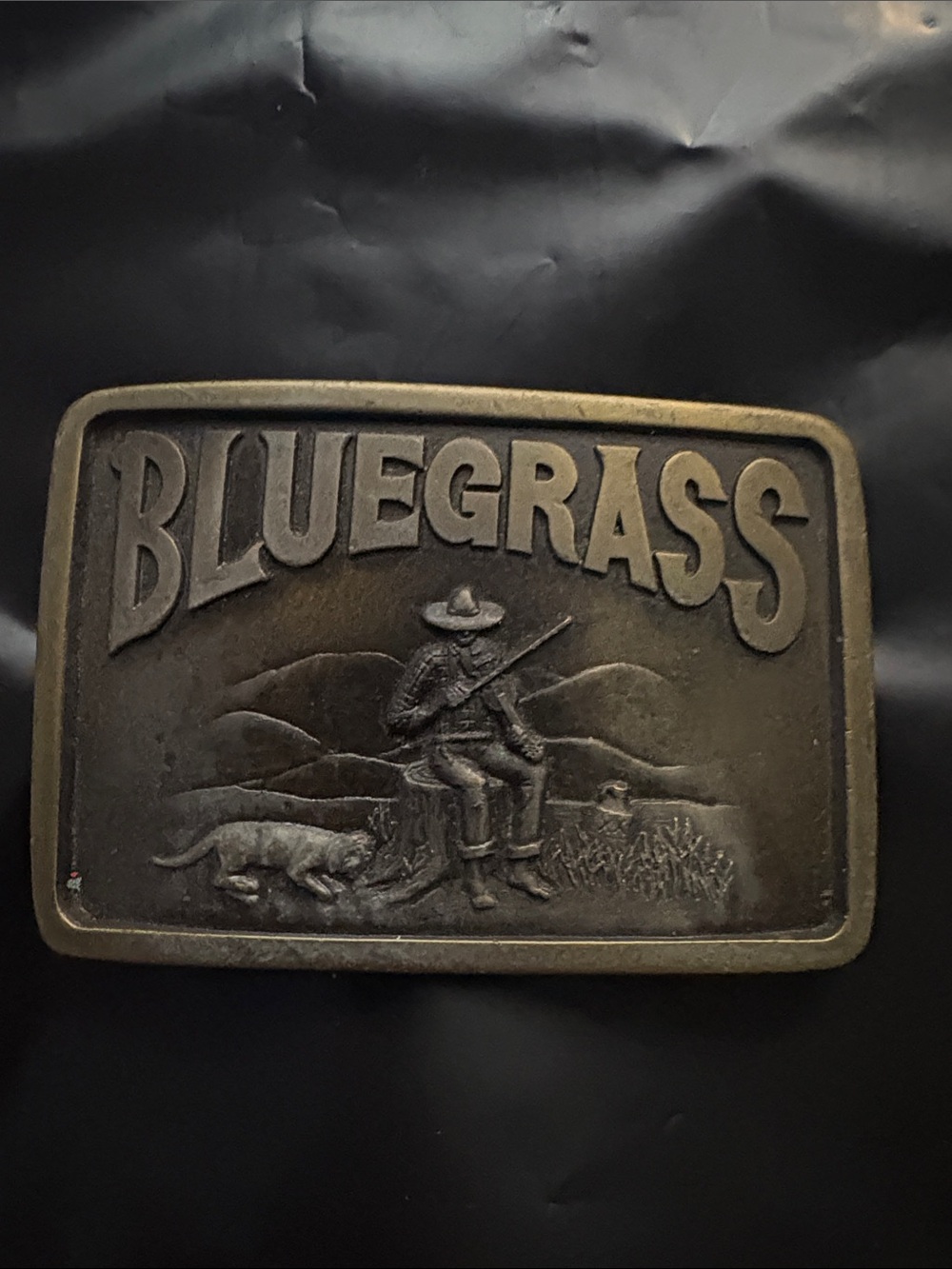 Vintage Indiana Metal Craft Bluegrass Brass Belt Buckle